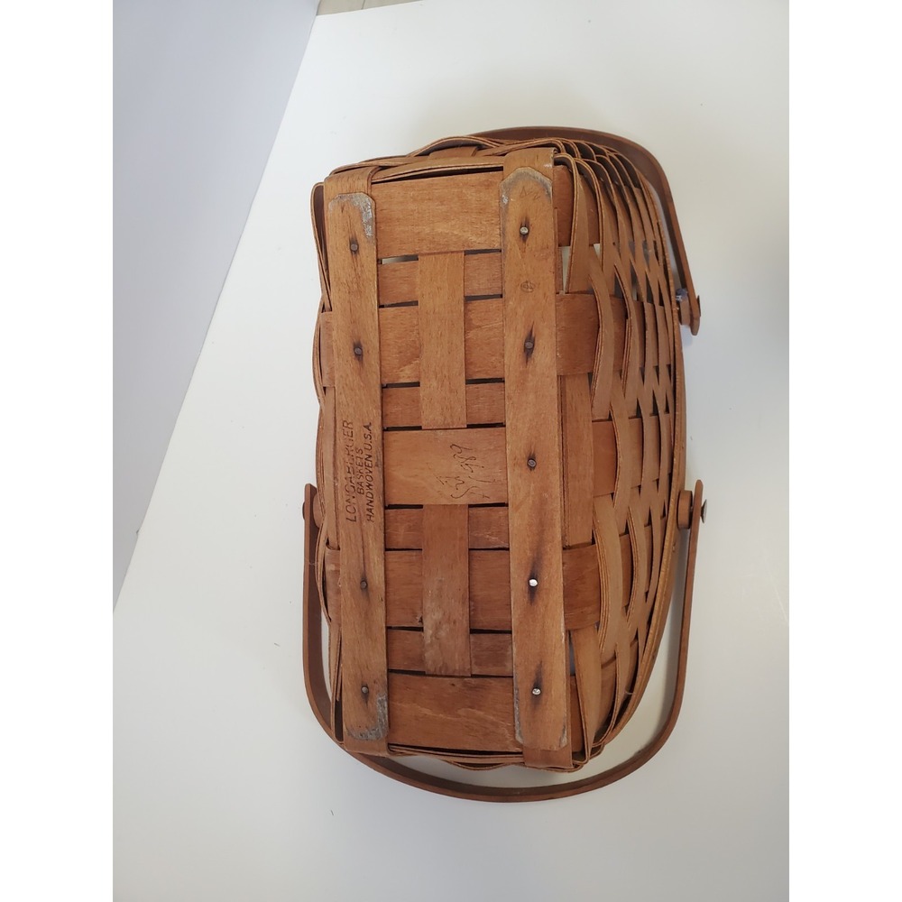 Vintage Longaberger Baskets, Protectors, and Liners Lot Handmade In 1999 & 1989 - Picture 12 of 16